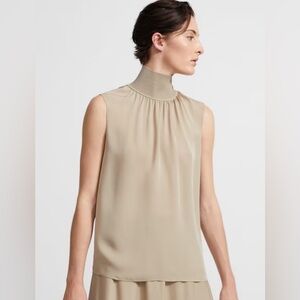 Theory Rib Necked Shell Top in Silk Combo, size XS